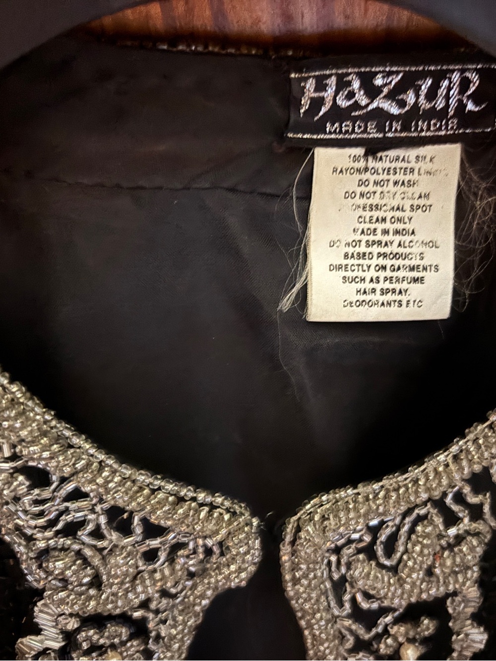 Elegant Black Embellished Beaded Long Jacket - Picture 4 of 6